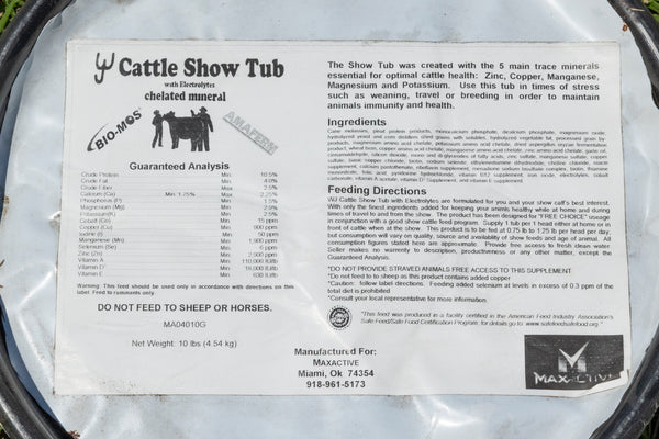 CATTLE SHOW TUB - 10 lbs